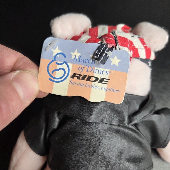 Hognorth Plush Pig March of Dimes Ride Stuffed Animal Patriotic 8" w/ Tags - Picture 3 of 7